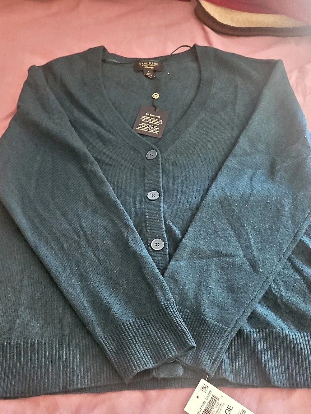 Charter Club Cashmere Cardigan in Green Size Large NWT